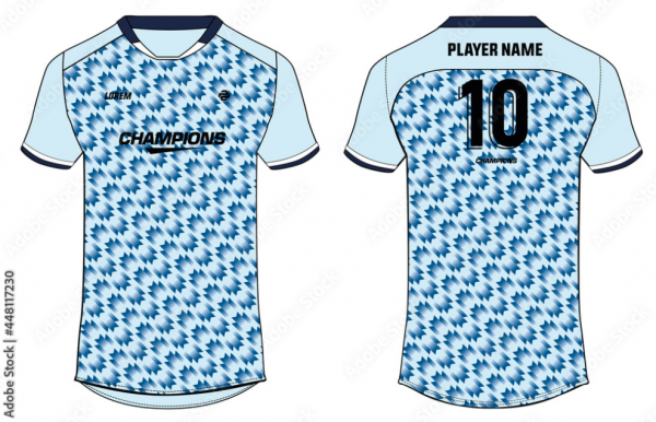 Baju futsal dengan motif geometris